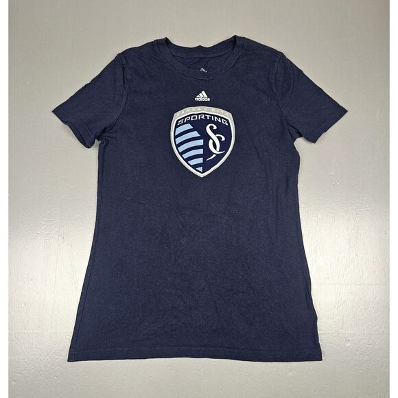 Adidas Sporting Kansas City T-Shirt Girls Size‎ XL. Soccer MLS Navy Blue. - Picture 1 of 6